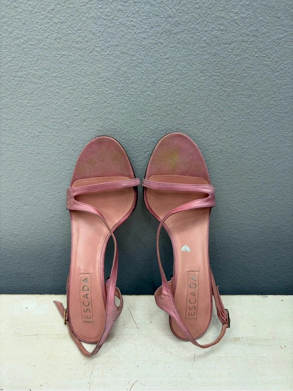 Escada Pink Leather Slingback Pumps Size 39